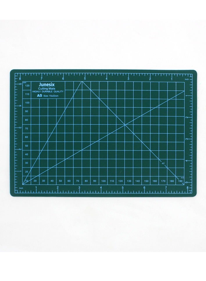 Excefore Cutting Mat Craft Mat, Self-Healing Craft Cutting Mat, Accurate Guide Grid Lines Design for Cutting Fabric, for Arts and Crafts, Sewing, Quilting and Scrapbooking Projects (6" x 8", A5, Green) - Image 1