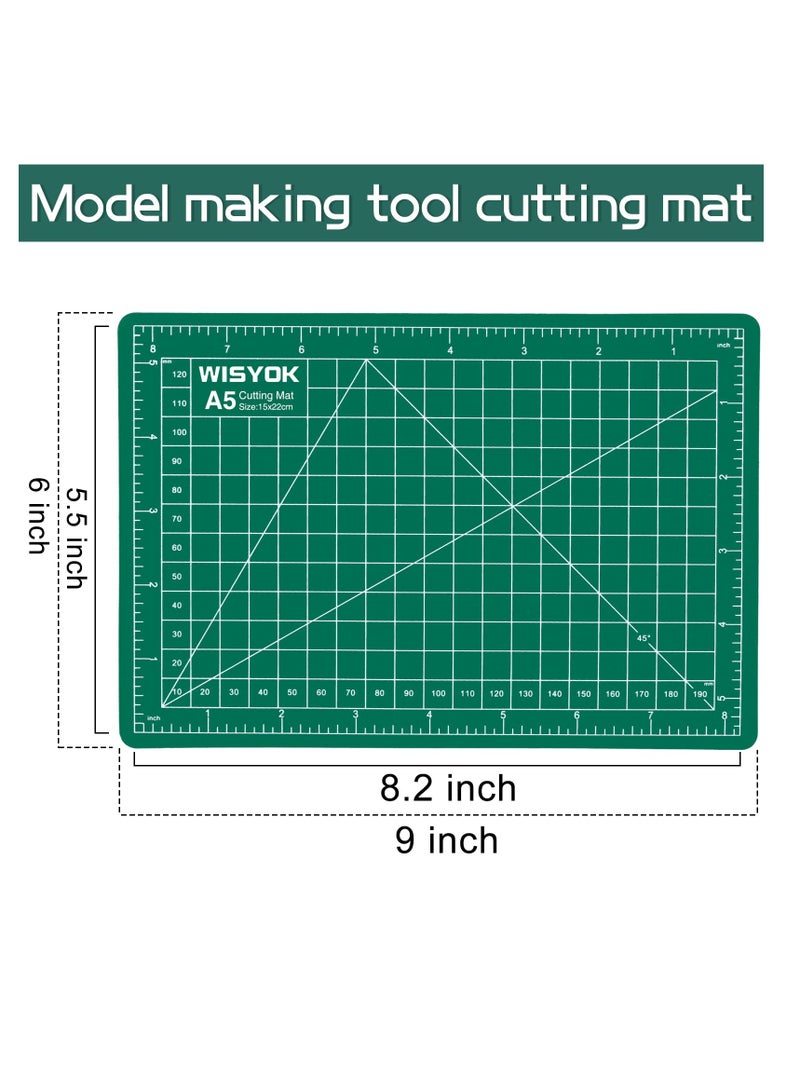 Excefore Cutting Mat Craft Mat, Self-Healing Craft Cutting Mat, Accurate Guide Grid Lines Design for Cutting Fabric, for Arts and Crafts, Sewing, Quilting and Scrapbooking Projects (6" x 8", A5, Green) - Image 2