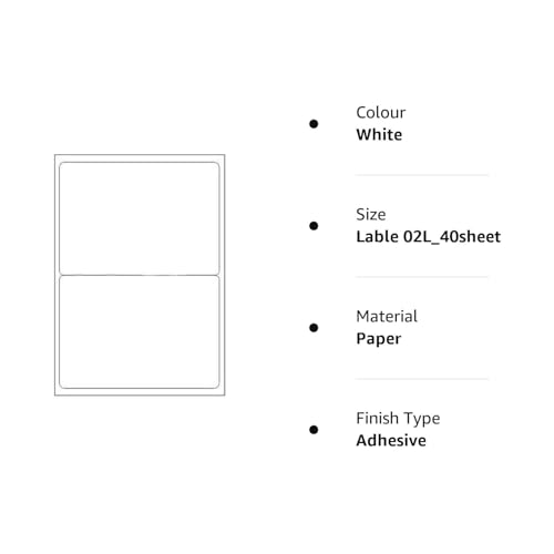 K3 Multi Purpose Self Adhesive Labels (Lable Size 200x 146 mm, 2 Lable in A4)(Pack of 40 Sheet) - Image 3