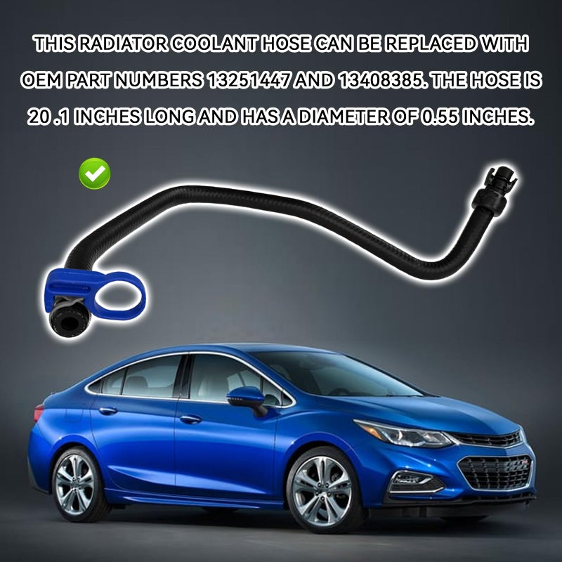 HHZL Coolant Reservoir Hose Car Engine Radiator Coolant Hoses Recovery Tank Upper and Lower Kit for Chevy Buick Cruze 1.4L Turbo GM# 13251447 13408385 Universal Rubber Cooling Hose Water By-pass Pipe - Image 3