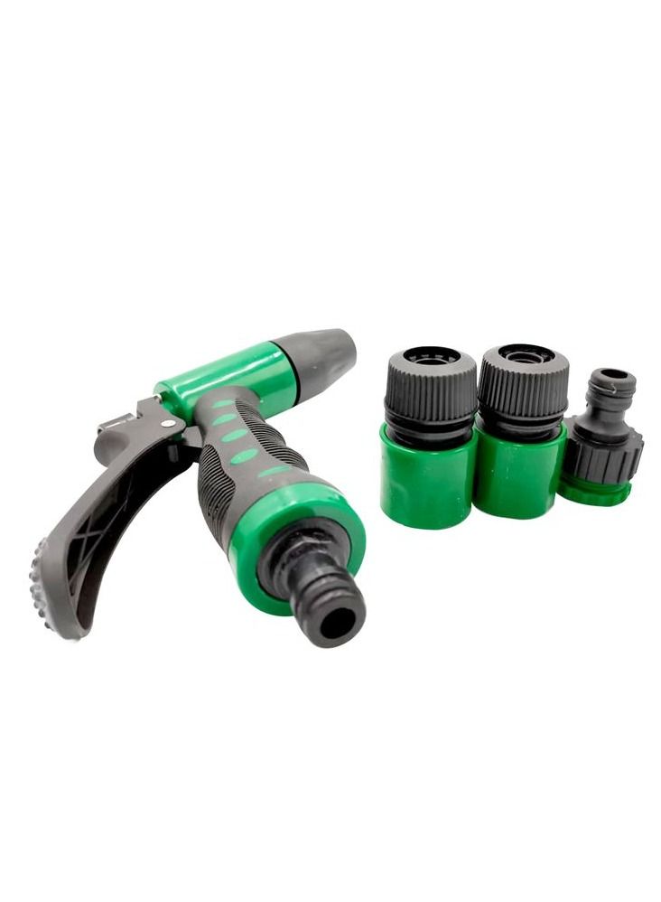 Hose Pipe Gun Multifunction Water Saving Adjustable Hose Pipe Nozzle Spray Gun Hose Nozzle Set 4 PC