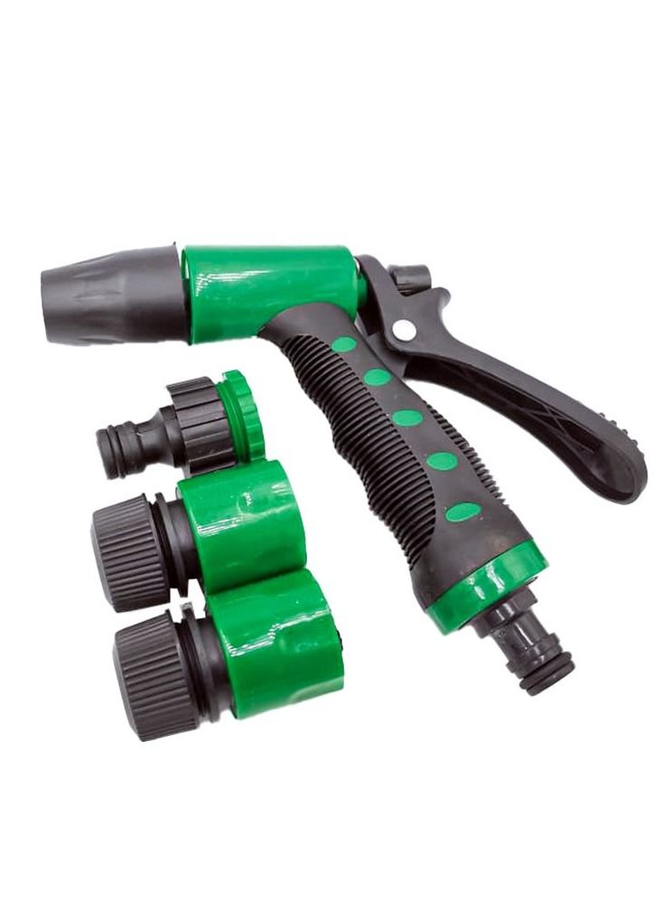 Hose Pipe Gun Multifunction Water Saving Adjustable Hose Pipe Nozzle Spray Gun Hose Nozzle Set 4 PC