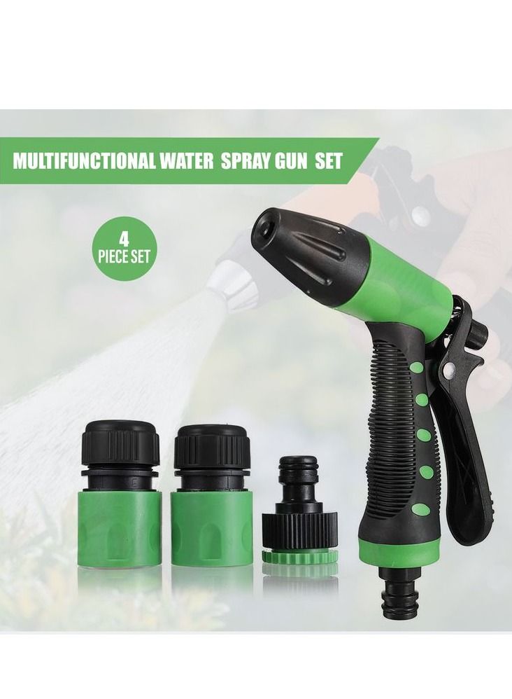 Hose Pipe Gun Multifunction Water Saving Adjustable Hose Pipe Nozzle Spray Gun Hose Nozzle Set 4 PC