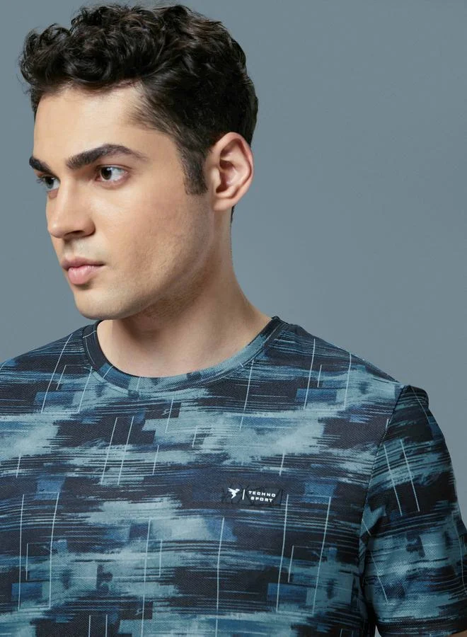 Technosport Technosport All Over Print Slim Fit T-Shirt
