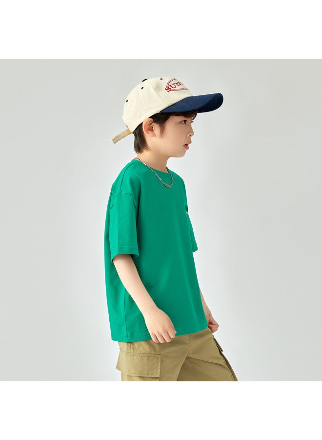 THREE Proof】boys' T-shirt Summer Thin Style Children's Dry And Breathable Short Sleeve Casual Sports Top For Big Kids - Image 5