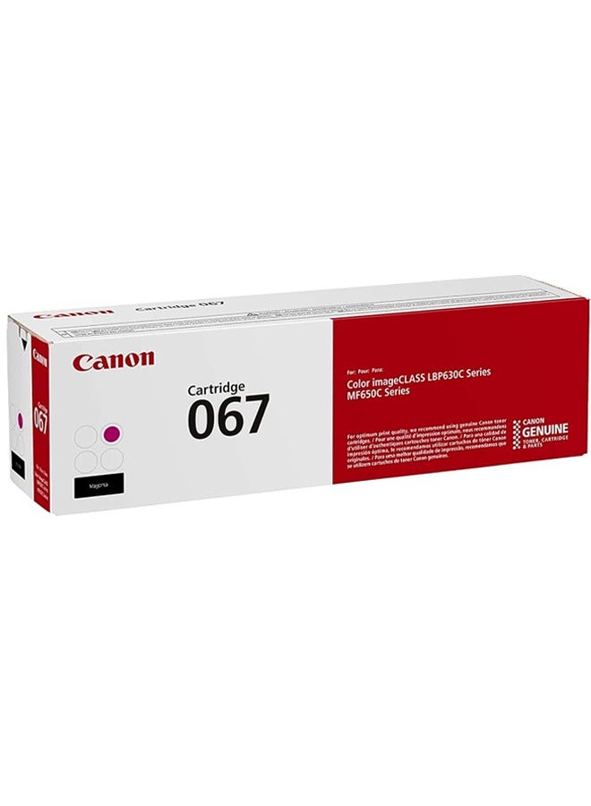 Canon 067 Toner Cartridge For use with LBP633Cdw, LBP632Cdw, MF653Cdw, MF654Cdw, MF656Cdw Magenta - Image 1