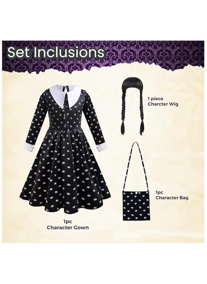 Home Smart - Home Smart Girls Black Costume Dress with Accessories Cosplay Girls Dress Up Party Favor or Special Occasion - Image 1