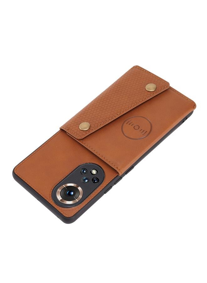 S-TOP Case For Honor 50 Double Buckle PU + TPU Shockproof Magnetic Case with Card Slots & Holder - Image 4