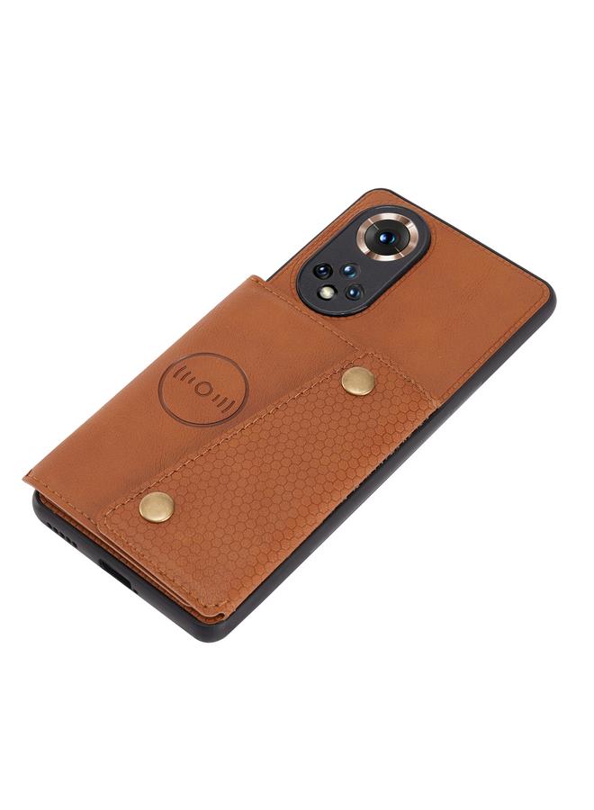 S-TOP Case For Honor 50 Double Buckle PU + TPU Shockproof Magnetic Case with Card Slots & Holder - Image 3