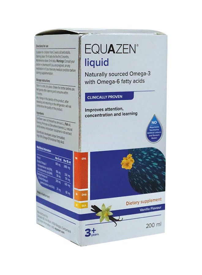 Equazen Omega-3 & Omega-6 fatty acids for 3+ years Liquid 200 mL - Image 1