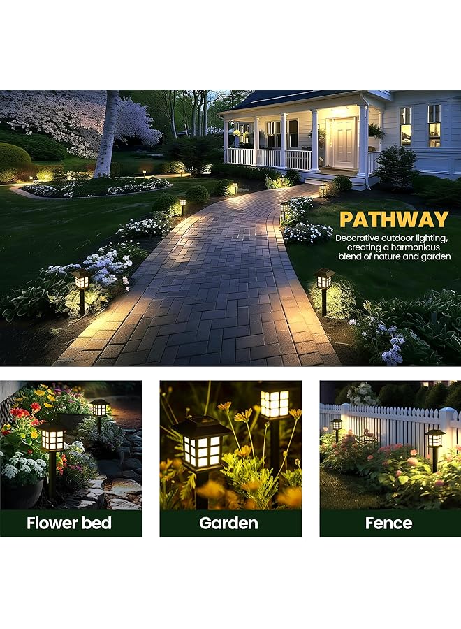 erorex 8 Pack Solar Pathway Lights Outdoor Yard Decoration Waterproof Outdoor Solar Lights For Garden Landscape Path Yard Patio Driveway Walkway - Image 4