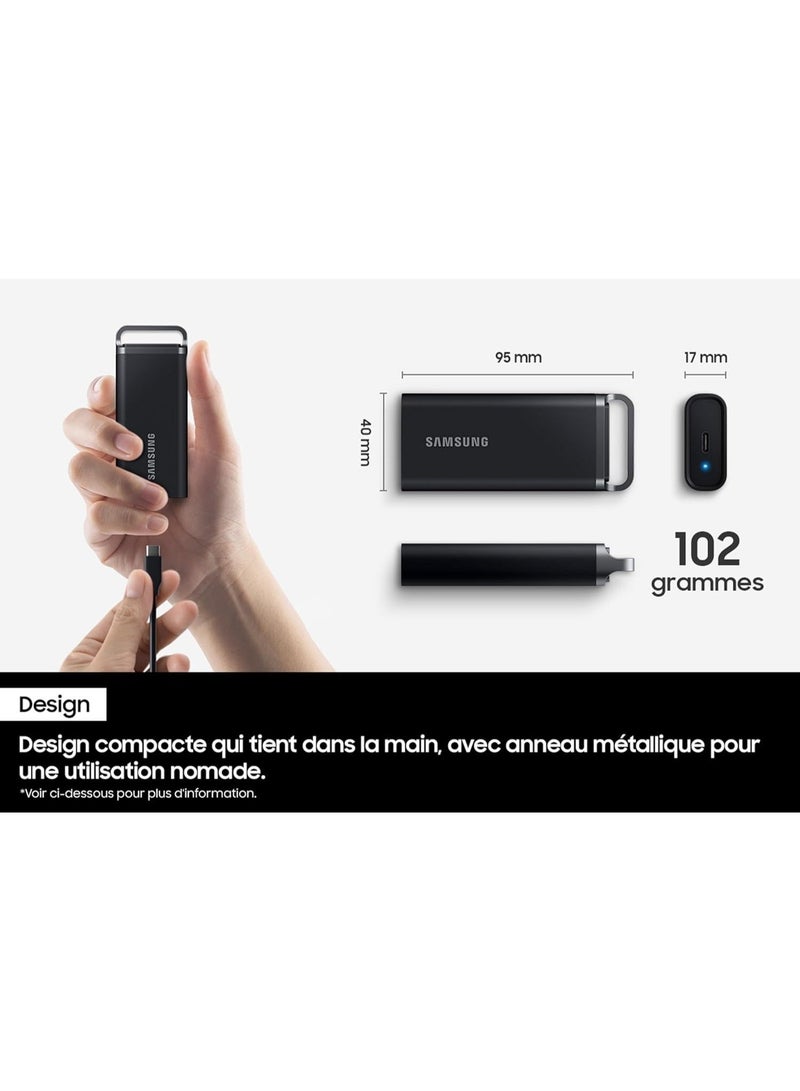 sam SAMSUNG T5 EVO Portable SSD 2TB, USB 3.2 Gen 1 External Solid State Drive, Seq. Read Speeds Up to 460MB/s for Gaming and Content Creation, MU-PH2T0S/AM, Black - Image 5