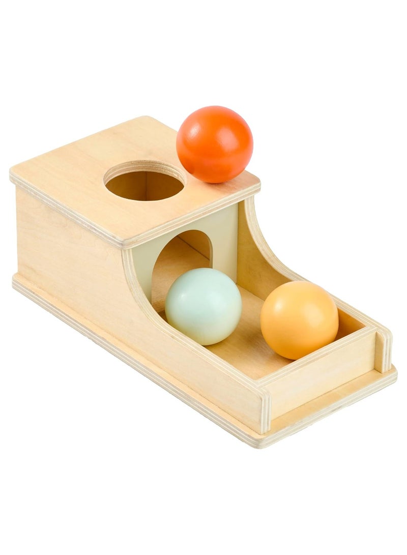 Wooden Montessori Toys, Object Permanence Box with Balls, Colorful Wood Drawer Toys Baby Fine Motor Skills Learning Toy Developmental Toy for Kids Toddler Infant (Balls)  - Image 1