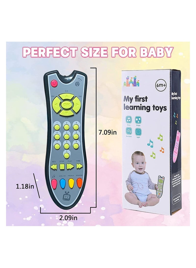 NIBEMINENT Baby TV Remote Control Musica Toy, Musical Toy with Cozy Lighting and Soft Music, Multilingual, Promote Hand-eye Coordination, for 6 Months+ Toddlers Boys or Girls Preschool Education, Brain Game - Image 4
