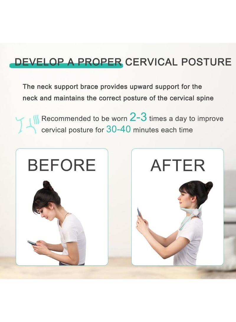 SOLARAE 360°Adjustable Neck Brace, Neck Traction Device for Posture Correction, Soft Foam Wraps Support, Neck Stretcher Neck Decompression Devices for Forward Head Posture Correction - Image 5