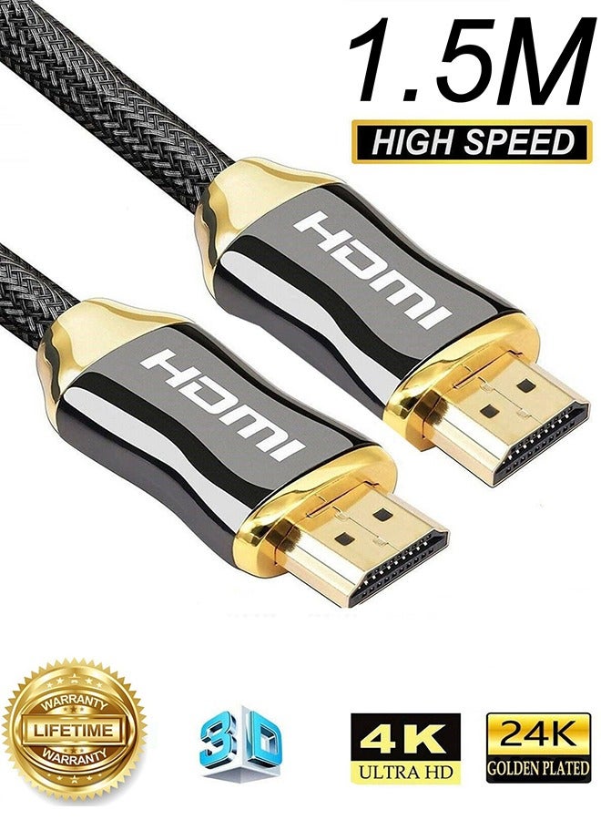 Tersely 4K HDMI Cable,HDMI 2.0 Cable High Speed HDMI to HDMI Braided Cord support 4K 60Hz 18Gbps UHD 2160P HD 1080P ARC 3D HDCP 2.2 for MacBook Pro Nintendo Switch Xbox PlayStation PS5 PS4 PS3 Xbox 360 PC Laptop 1.5M/5FT - Image 1