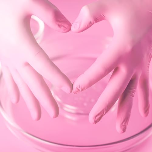 ForPro Professional Collection Disposable Nitrile Gloves, Chemical Resistant, Powder-Free, Latex-Free, Non-Sterile, Food Safe, 4 Mil, Pink, Small, 100-Count - Image 4