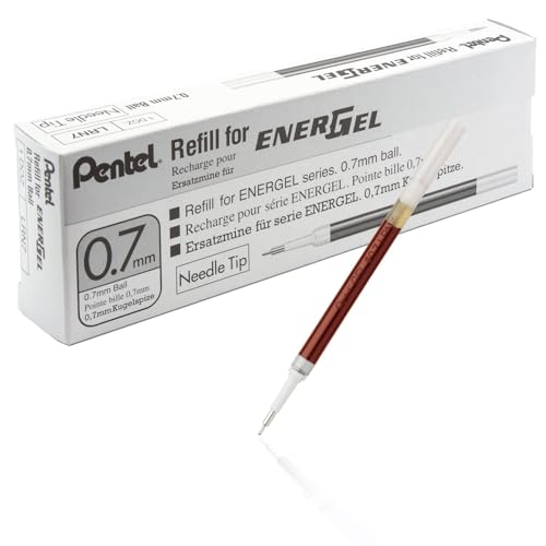 Pentel Refill Ink for EnerGel 0.7mm Needle Tip Liquid Gel Pen, Pack of 12, Red Ink (LRN7-B-12) - Image 5