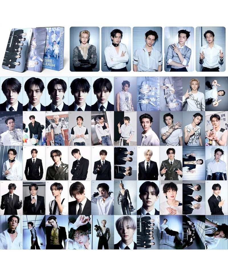 RupeeRise 55-Piece, Boy Band Collectible Photo Cards with Stickers,Enhypen Photocards,Card Set Limited Edition Music Merch for Fans, Display Gift for Album Collectors - Image 1