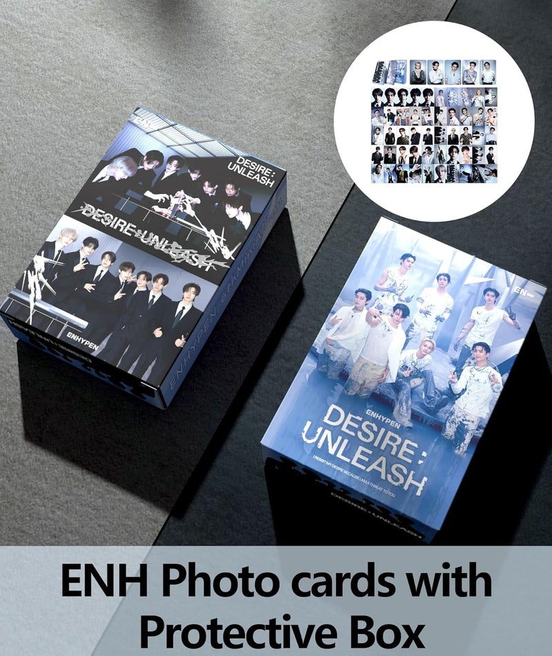 RupeeRise 55-Piece, Boy Band Collectible Photo Cards with Stickers,Enhypen Photocards,Card Set Limited Edition Music Merch for Fans, Display Gift for Album Collectors - Image 5
