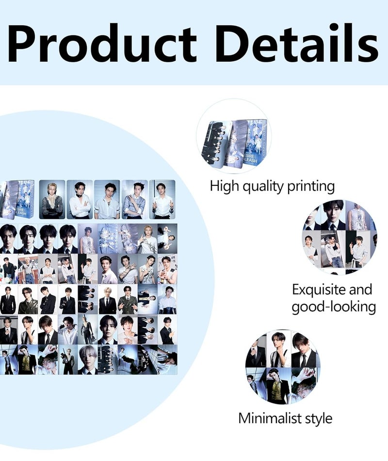 RupeeRise 55-Piece, Boy Band Collectible Photo Cards with Stickers,Enhypen Photocards,Card Set Limited Edition Music Merch for Fans, Display Gift for Album Collectors - Image 3