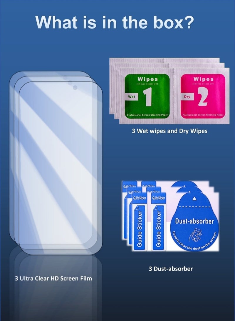 iPhone 16 Plus Screen Protector 6.7 inch - HD Clear Film, Ultimate Display Protection, Crystal Clear Clarity, Easy Installation, Premium Quality, 3 Pack - Image 2