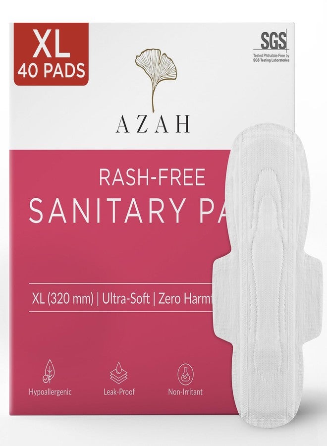 Azah Rash-free Organic Sanitary Pads (Box of 40 Pads: All XL- Without disposal bags) - Image 1