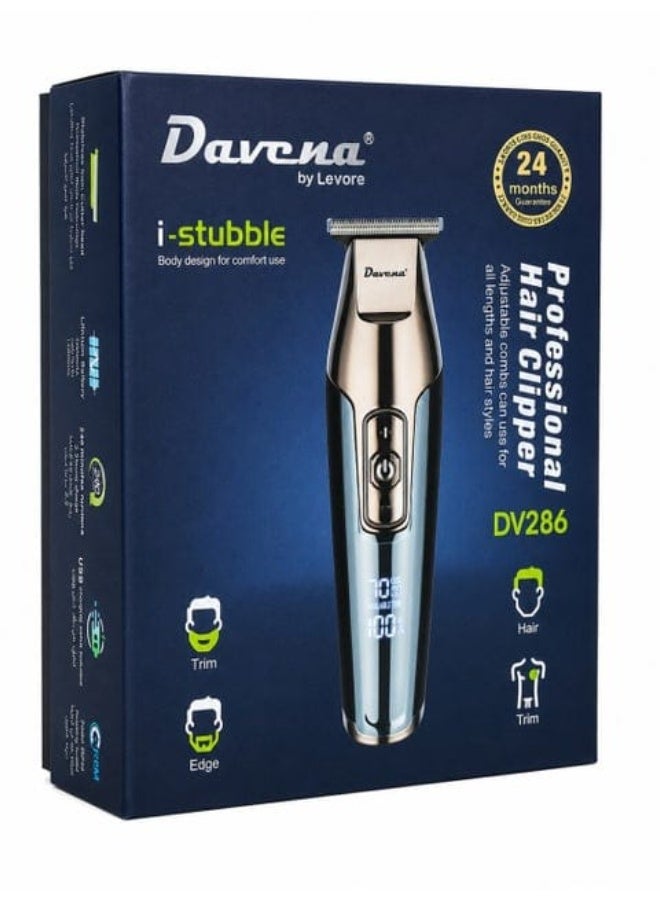 Davena DV286 i-Stubble Professional Hair Clipper with LED Battery Display & Adjustable Guide Combs - Image 2