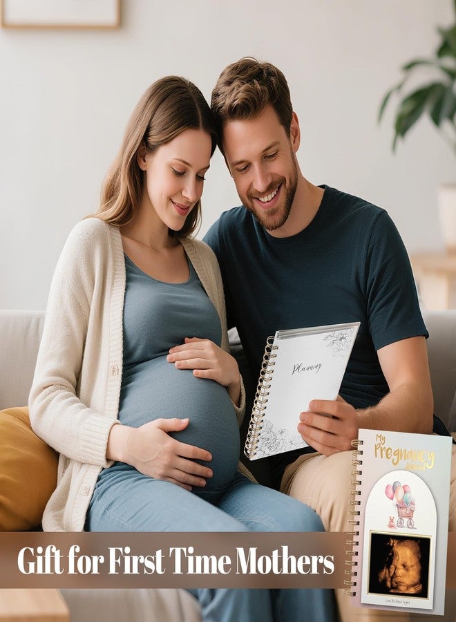 WINTC Pregnancy Journal For First Time Moms 2026,Hardcover Pregnancy Book,Gender Neutral Baby Book Keepsake With Notes Section, Photo Pocket &Detailed Prompts,Bear Pattern - Image 2