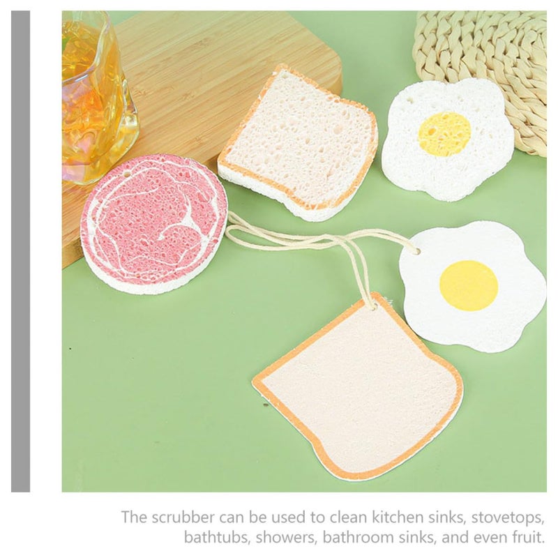 Reusable Wood Pulp Sponge Scrubber Set 3 Pack Multipurpose Scrub Pads For Kitchen Dish Washing - Image 4