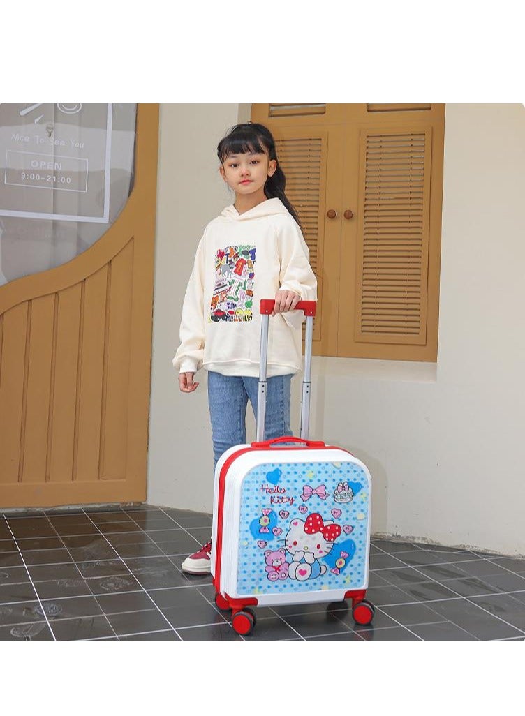 Golden Kids Luggage, 20 Inch Kids Lightweight 3D Trolley Bag, Suitcase with Cartoon Pattern, Travel Gift for Boys and Girls (White) - Image 3