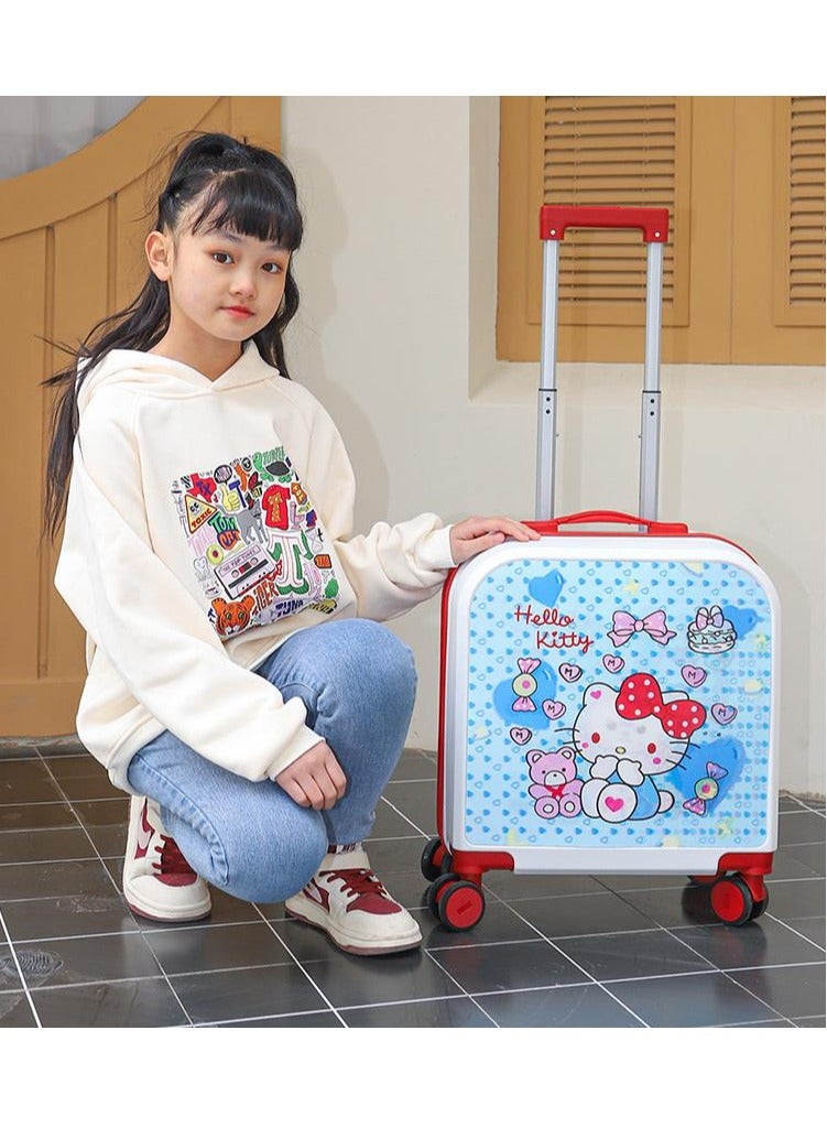Golden Kids Luggage, 20 Inch Kids Lightweight 3D Trolley Bag, Suitcase with Cartoon Pattern, Travel Gift for Boys and Girls (White) - Image 4