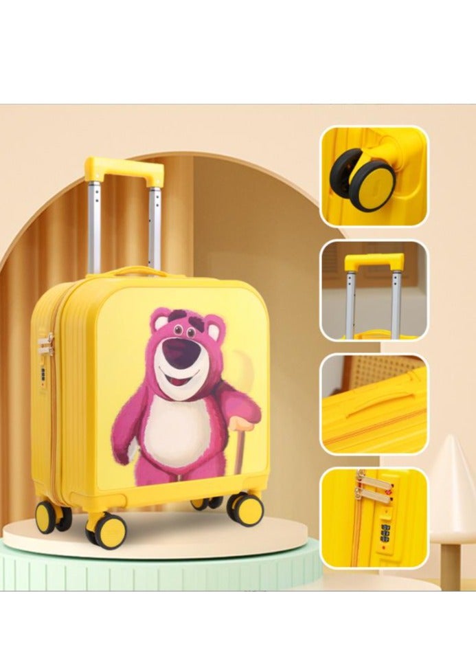 Golden Kids Luggage, 20 Inch Kids Lightweight 3D Trolley Bag, Suitcase with Cartoon Pattern, Travel Gift for Boys and Girls (White) - Image 5