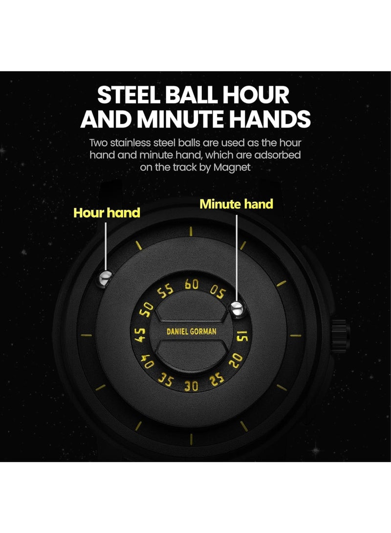 KASTWAVE Mens Watch, Magnetic Watch, Magnetic Balls Minimalist Dress Simplicity Quartz Watches with Mesh Stainless Steel Strap, Fashion Waterproof Wrist Watch, Gift for Men - Image 4