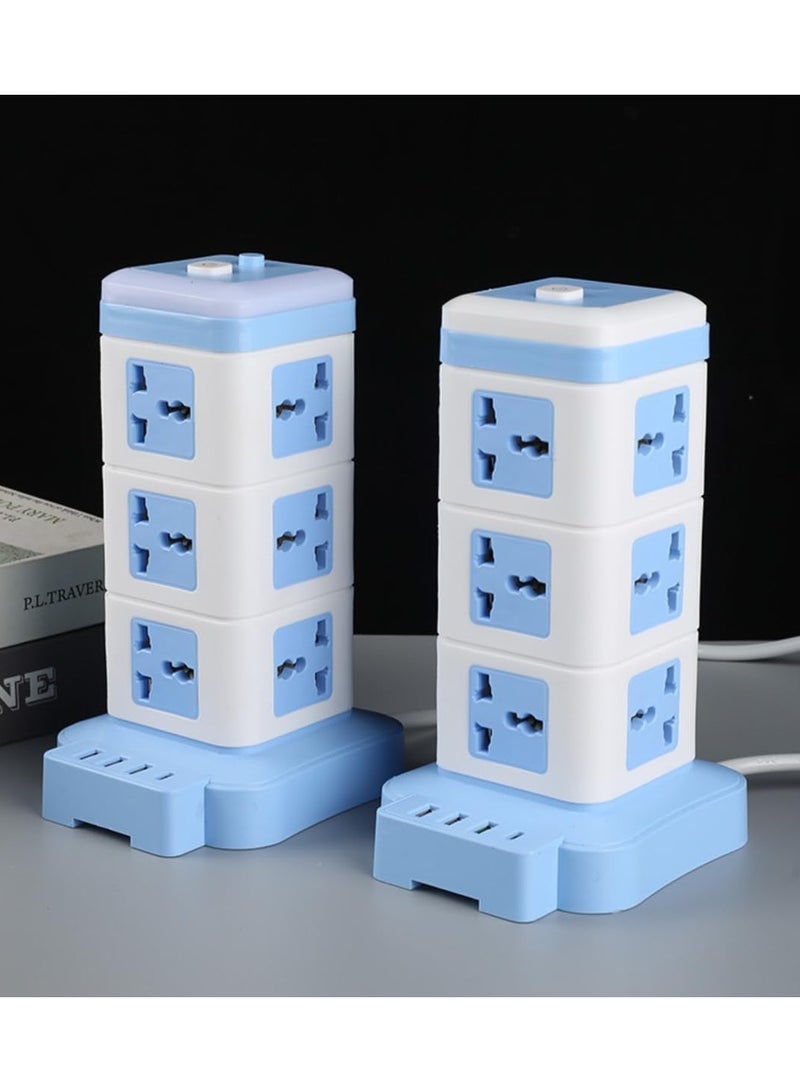 ELTRAZONE Tower Power Strip Surge Protector with USB C, 12 Outlets, Retractable Cord, and Flat Plug/Best Heavy-Duty Power Strip for Desktop, Office, and Gaming/Multi Device Charging Station  - Image 5