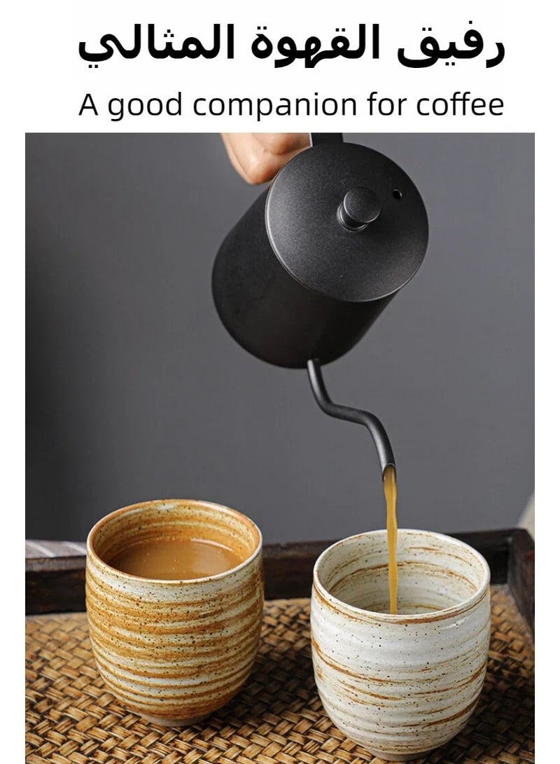 4 Piece Ceramic Teacup, Espresso Coffee Cup, Ceramic Coffee Mug, Porcelain Tea Cup Set Multicolour 200ml - Image 2