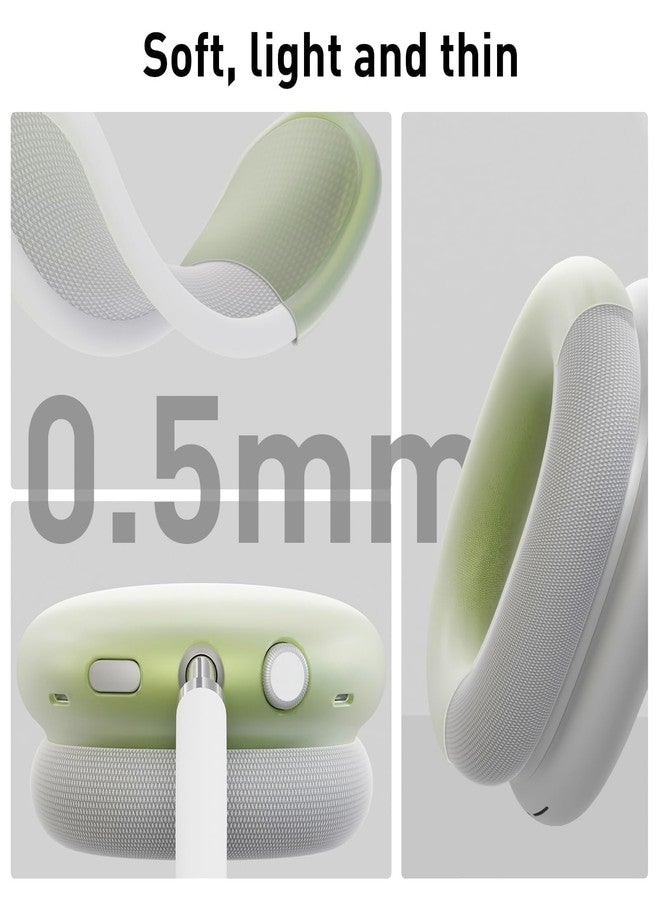 Foweroty Silicone Case for AirPod Max (2024/2020), Clear Soft Light Ear Pad Case Cover/Ear Cups Cover/Headband Cover，Ultra Protective Cover for Apple AirPods Max (USB-C) Case (Clear White) - Image 5