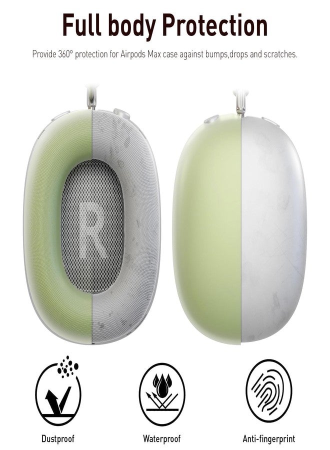 Foweroty Silicone Case for AirPod Max (2024/2020), Clear Soft Light Ear Pad Case Cover/Ear Cups Cover/Headband Cover，Ultra Protective Cover for Apple AirPods Max (USB-C) Case (Clear White) - Image 4