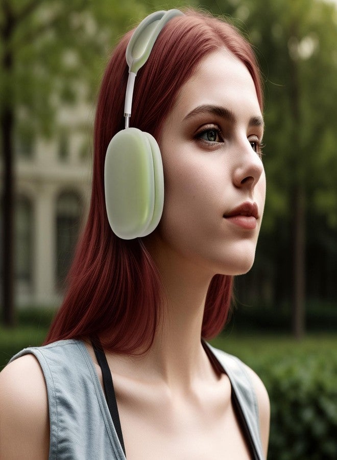 Foweroty Silicone Case for AirPod Max (2024/2020), Clear Soft Light Ear Pad Case Cover/Ear Cups Cover/Headband Cover，Ultra Protective Cover for Apple AirPods Max (USB-C) Case (Clear White) - Image 3
