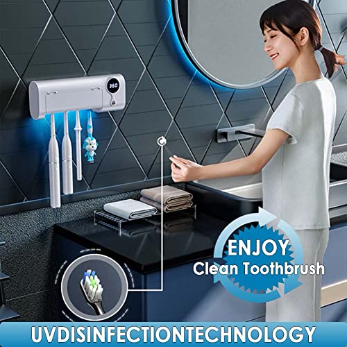 MIMORE Toothbrush Holder, 4 Toothbrush Slots & Timer Function, Cordless Wall Mounted Toothbrush Holders for Bathrooms - Image 2