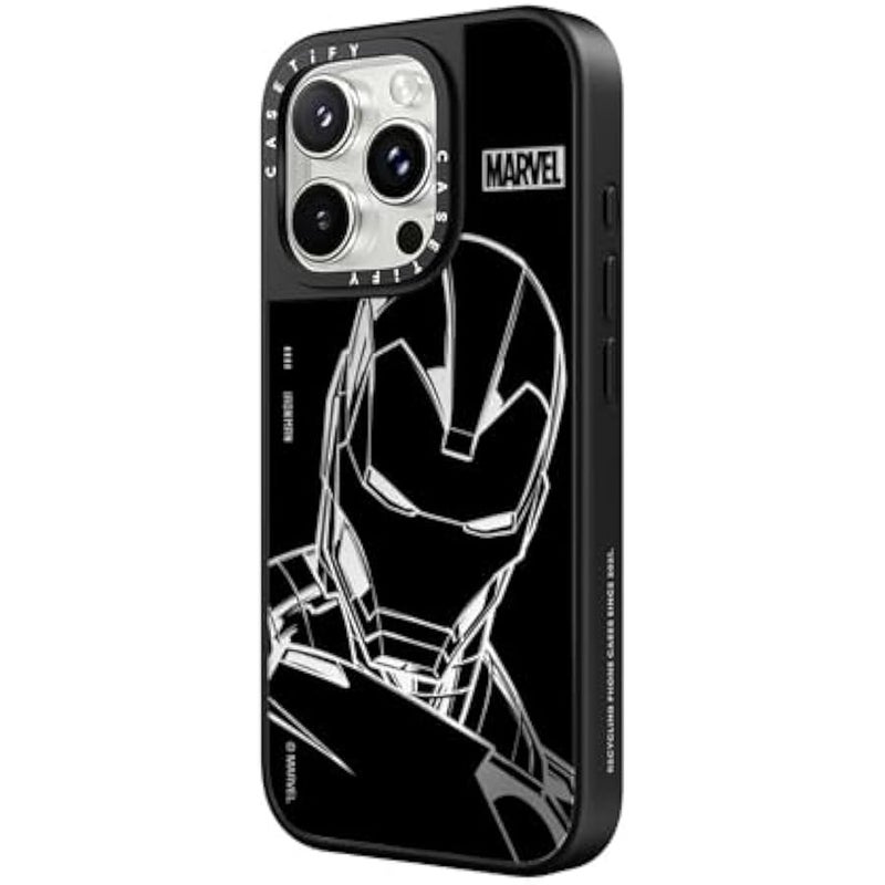 Casetify Mirror iPhone 16 Pro Case 【Iron Man Co-Lab/Reflective / 4.9ft Drop Protection/Compatible with Magsafe】 - Iron Man - Black - Silver on Black - Image 4