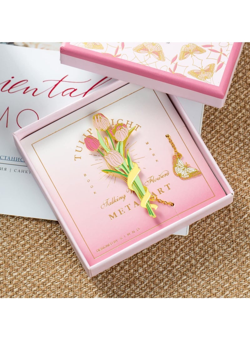 Generic - Charming Metal Tulip Bookmarks for Women, Unique Gifts for Book Lovers, Perfect for Book Clubs and Teachers - Image 1