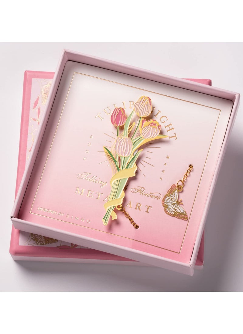 Generic - Charming Metal Tulip Bookmarks for Women, Unique Gifts for Book Lovers, Perfect for Book Clubs and Teachers - Image 1