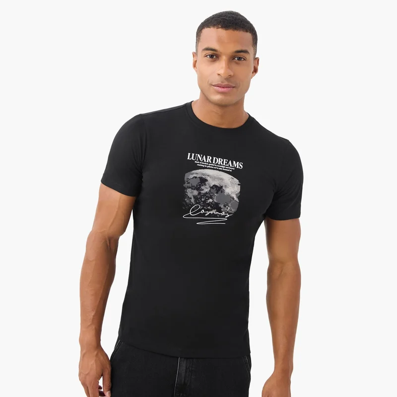 Splash FAV Graphic Print Slim Fit T-shirt