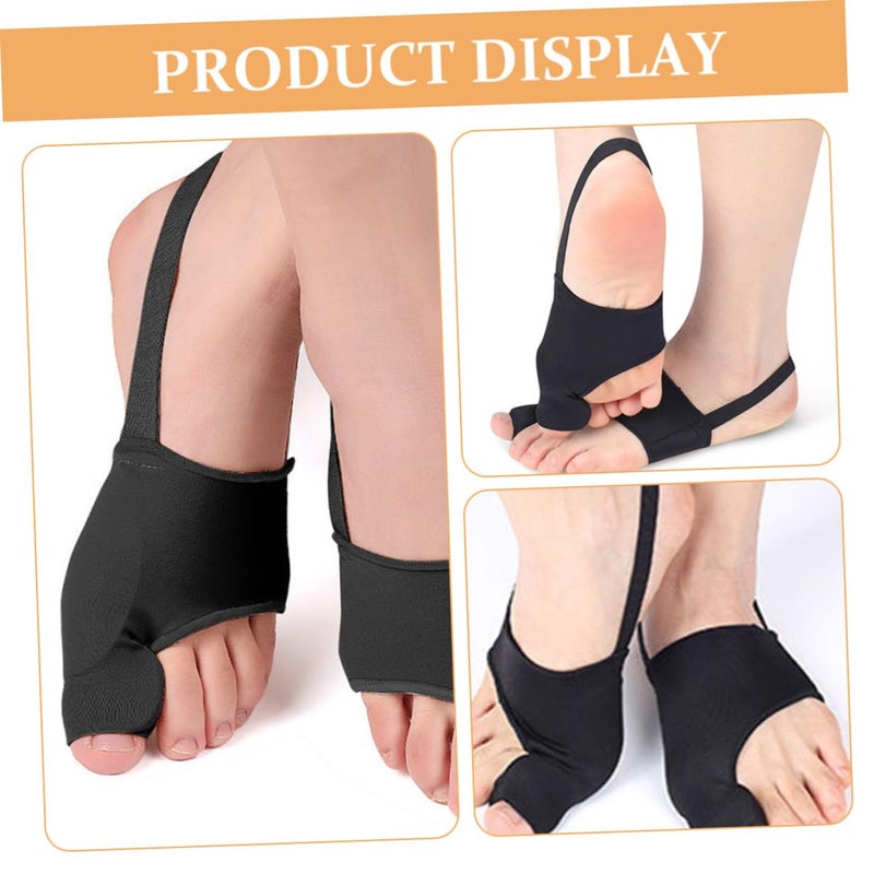 2pcs Toe Valgus Corrector Bunion Splints Thumb Valgus Correcting Tool Black L for Foot Relief - Image 3