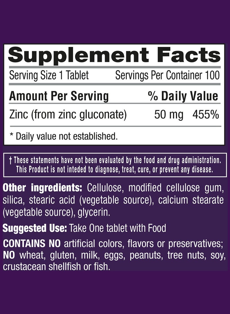 iZinc 50 mg – 100 Vegan Tablets – gluten free