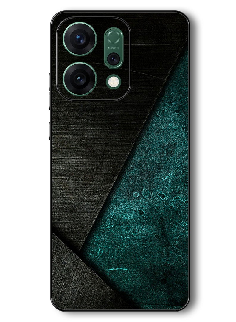 Theodor Case Compatible with Oppo Reno 14 6.59 Inch Protection Shockproof Bumper Cover Black Dark Green Pattern - Image 1