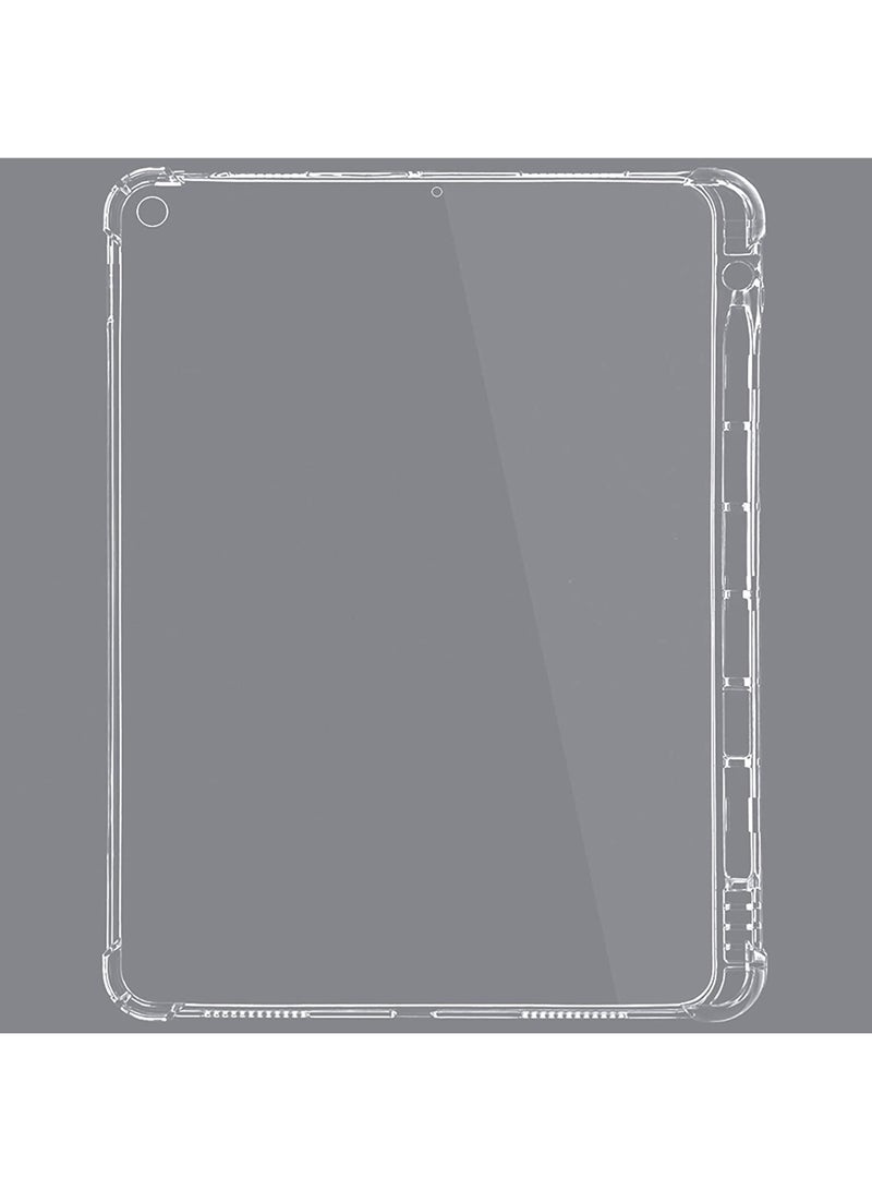 Case for iPad 10.2 7th/8th/9th Generation 2021/2020/2019 with Pencil Holder, Shockproof Thin Slim Transparent Flexible TPU Gel Silicon Back Cover Protective Shell Fit iPad 10.2 Inch Clear - Image 5