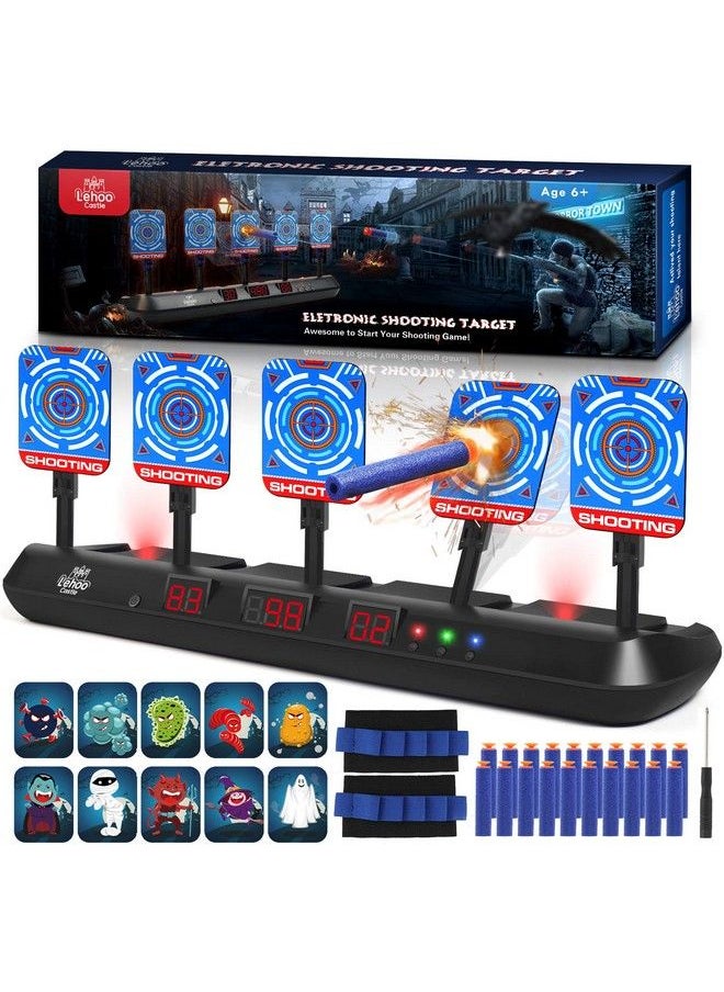 Shooting Targets For Nerf 5 Targets Shooting Games For Kids Digital Scoring Nerf Guns Target Gifts For 5 6 7 8 9 10 Year Old Boy