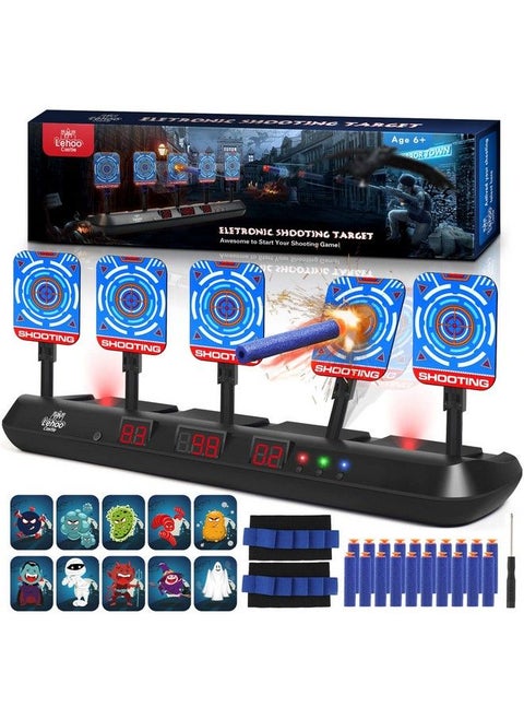 Shooting Targets For Nerf 5 Targets Shooting Games For Kids Digital Scoring Nerf Guns Target Gifts For 5 6 7 8 9 10 Year Old Boy